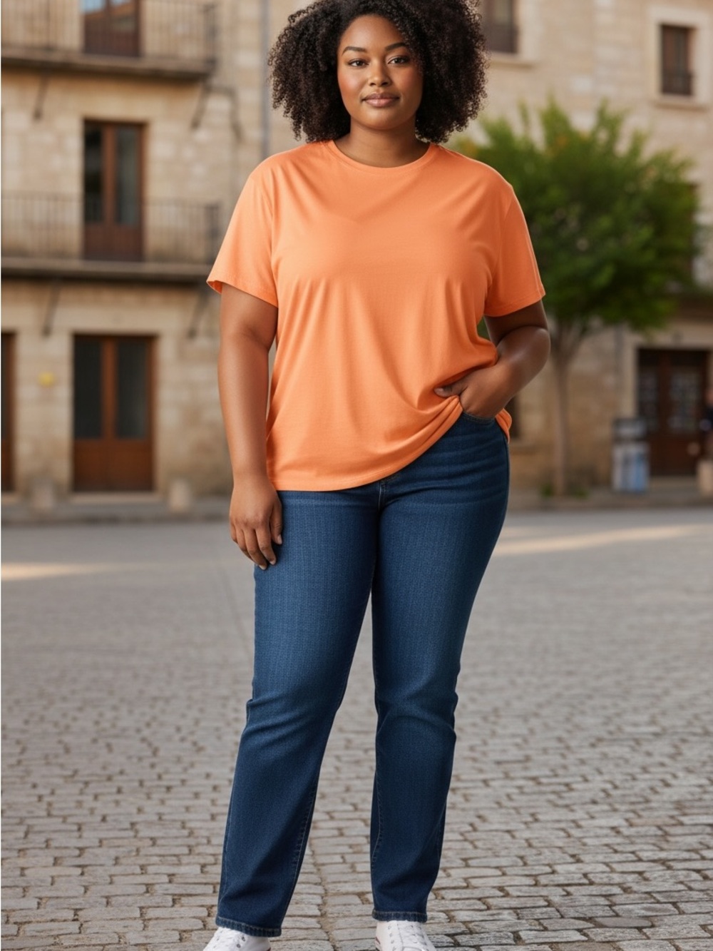 NWT Women's Short-Sleeve Tee in Soft Orange